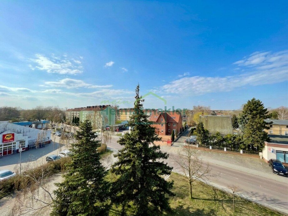 Ausblick von der Loggia Etagenwohnung K�then