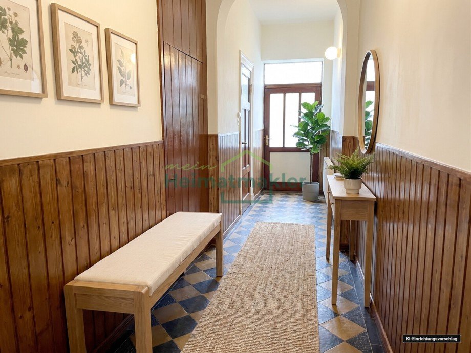 Flur - m�bliertes Beispiel Reihenmittelhaus Bernburg