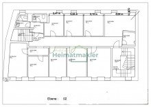 Grundriss 2. Obergeschoss leerstehende B�ror�ume am Markt in Aschersleben!