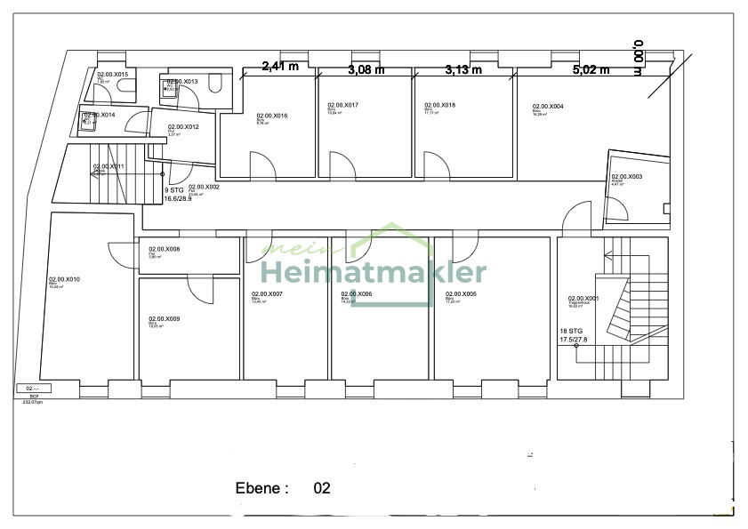 Grundriss 2. Obergeschoss B�rohaus Aschersleben