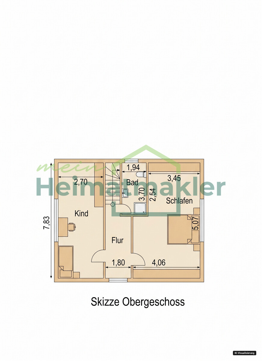 Grundrissskizze OG Einfamilienhaus Aschersleben