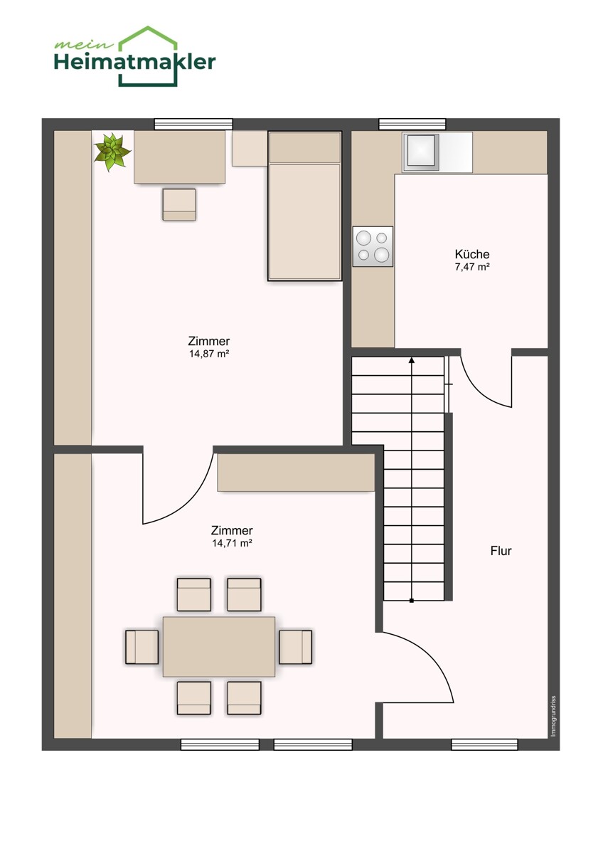 1. Obergeschoss Reihenmittelhaus Bernburg