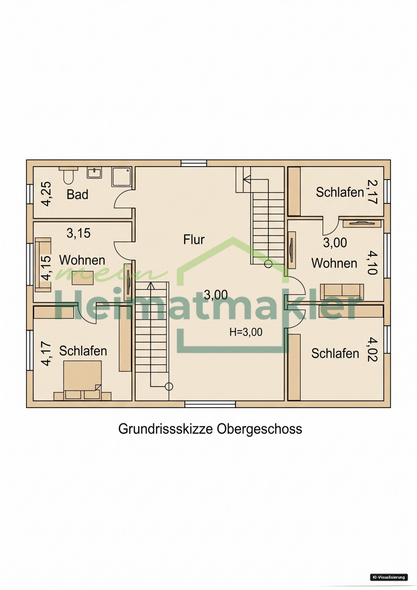 Grundriss OG Einfamilienhaus Gatersleben