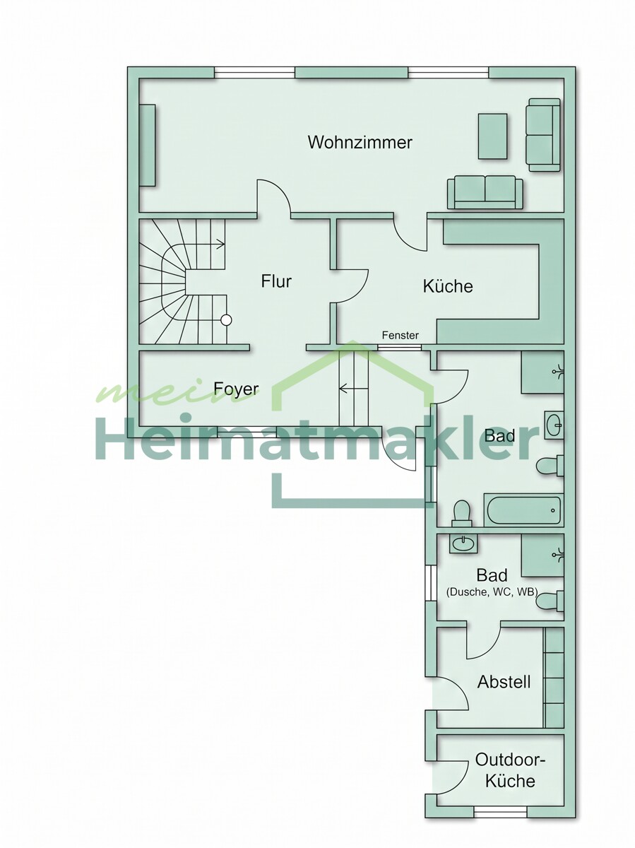 Erdgeschoss Doppelhaush�lfte Nienburg (Saale)