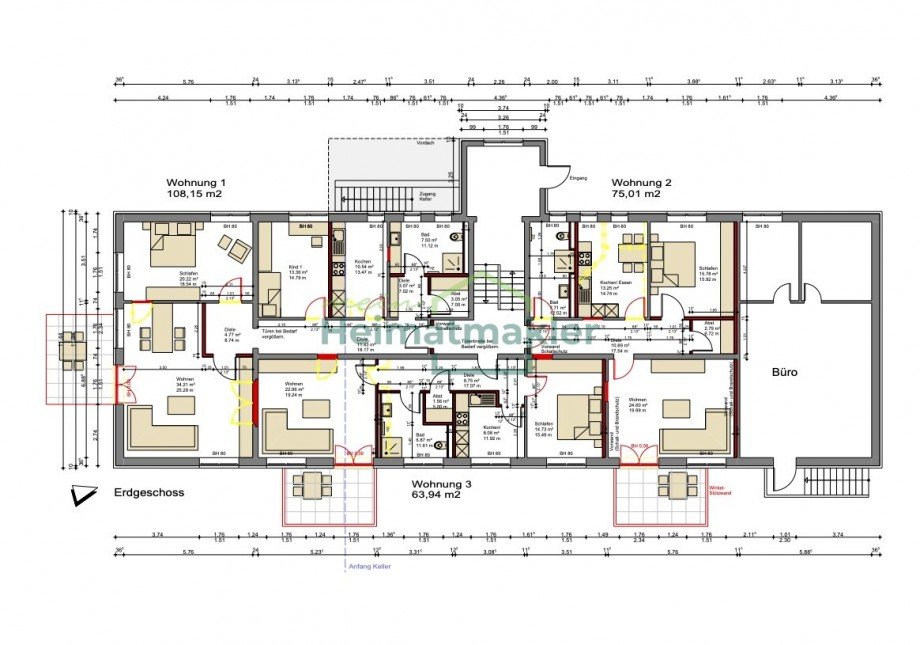 EG- Grundriss Erdgeschosswohnung Ermsleben OT Endorf