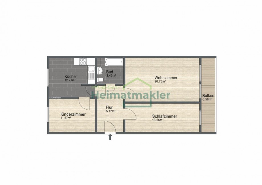 Grundriss der Wohnung 4_verbessert 1 Etagenwohnung Magdeburg