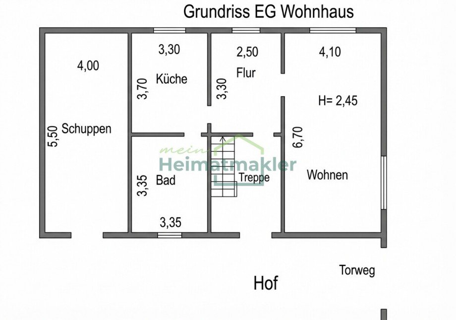 Grundriss EG Wohnhaus+# Haus Ditfurt