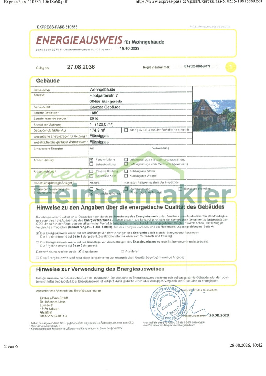 Energiepass jpg Einfamilienhaus Arnstein OT Stangerode