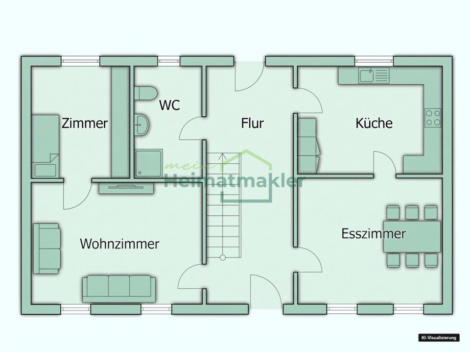 Grundriss - Erdgeschoss Reihenhaus Bernburg